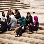 Day 28 alt - Muslim ladies in Trafalgar Square London England by Garry Knights via Flickr CC